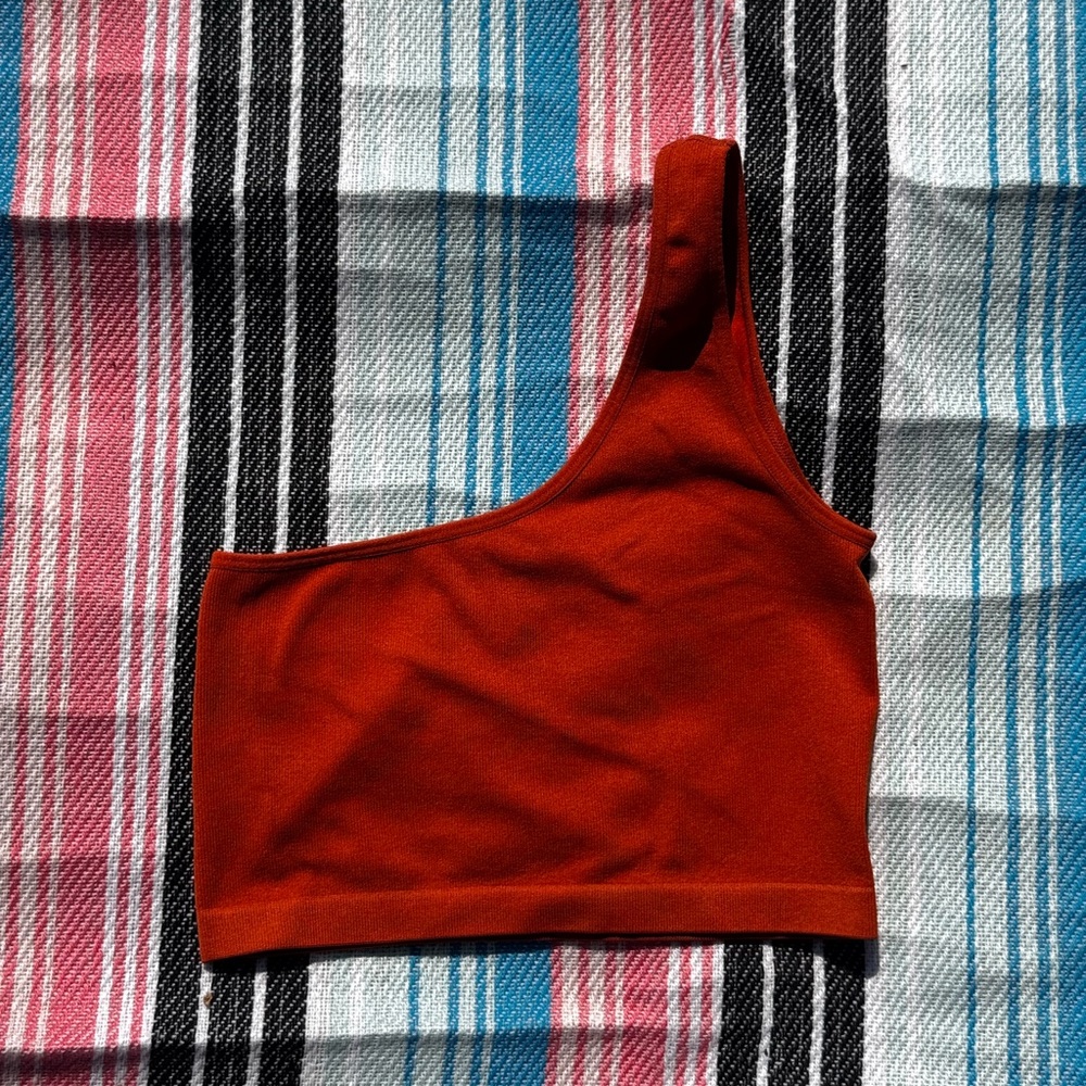 Forever 21 Vibrant Orange One-Shoulder Top